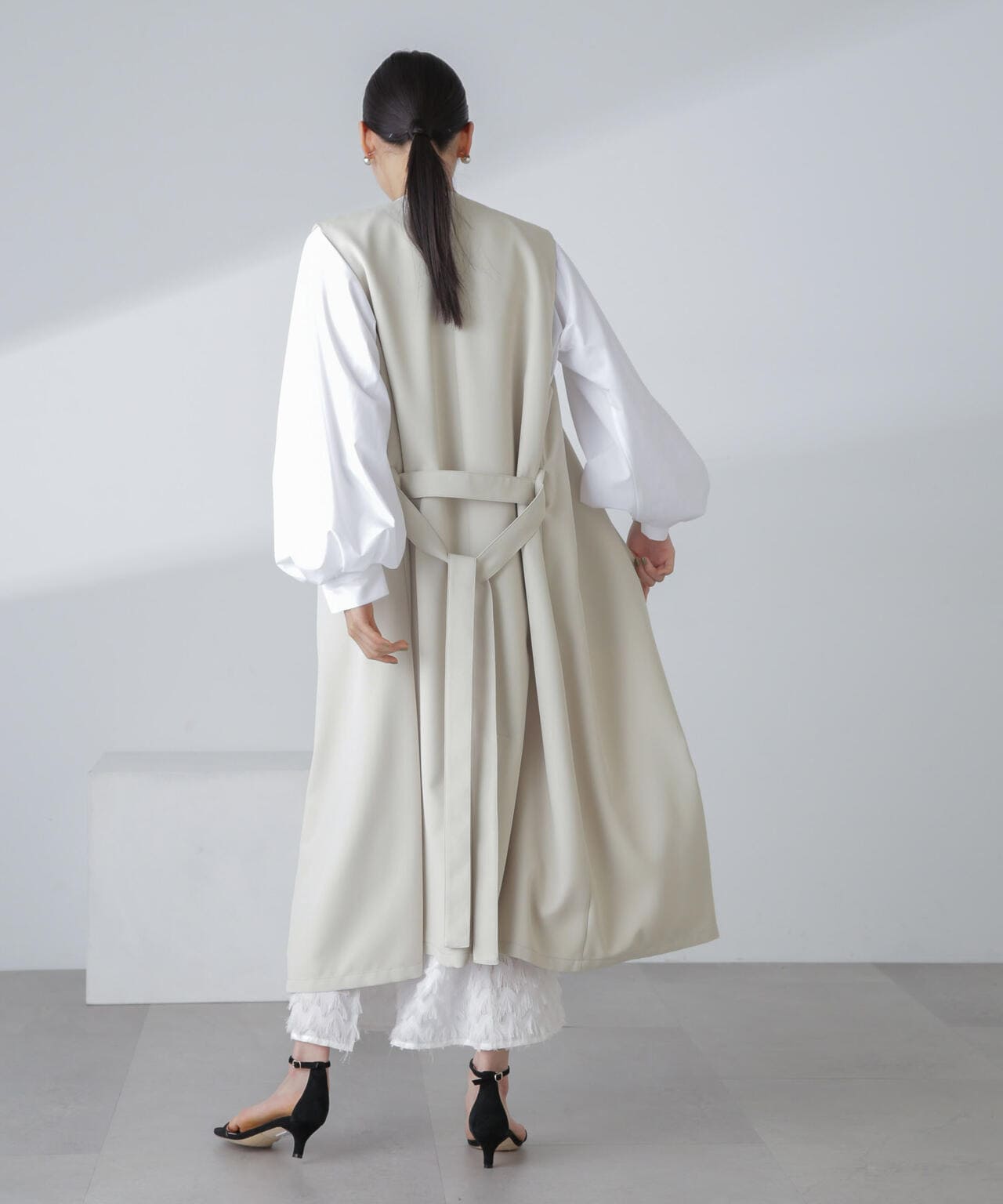 撥水&花粉ガード加工ロングジレ