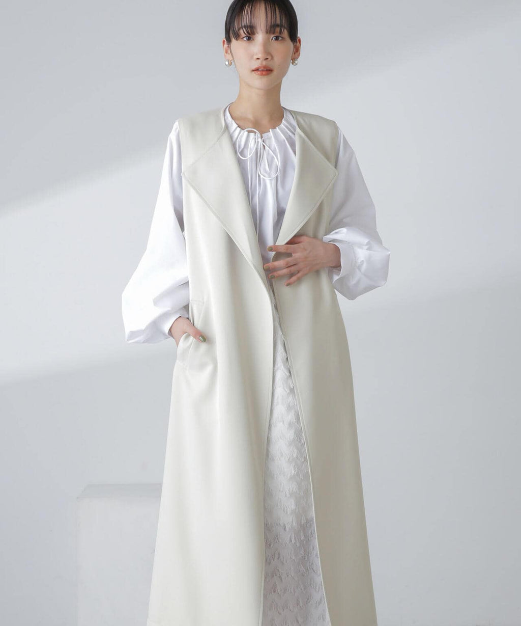 撥水&花粉ガード加工ロングジレ