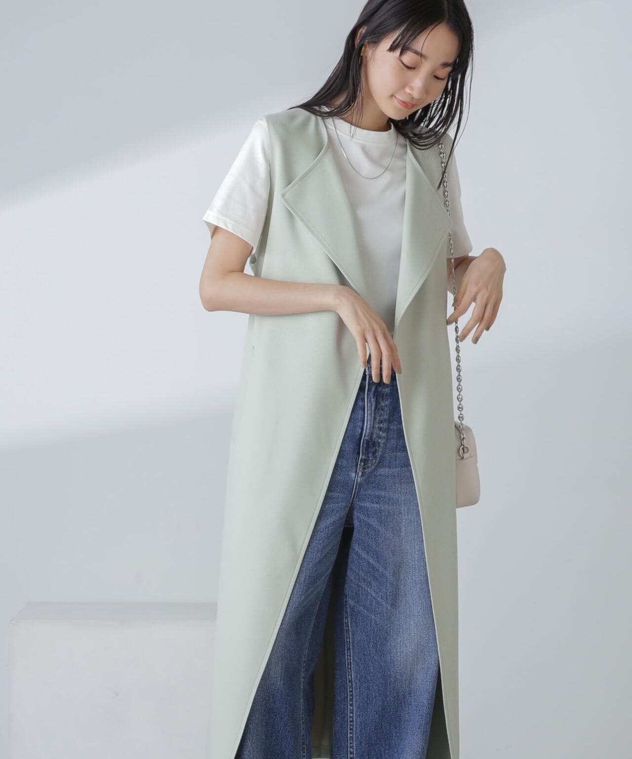 撥水&花粉ガード加工ロングジレ