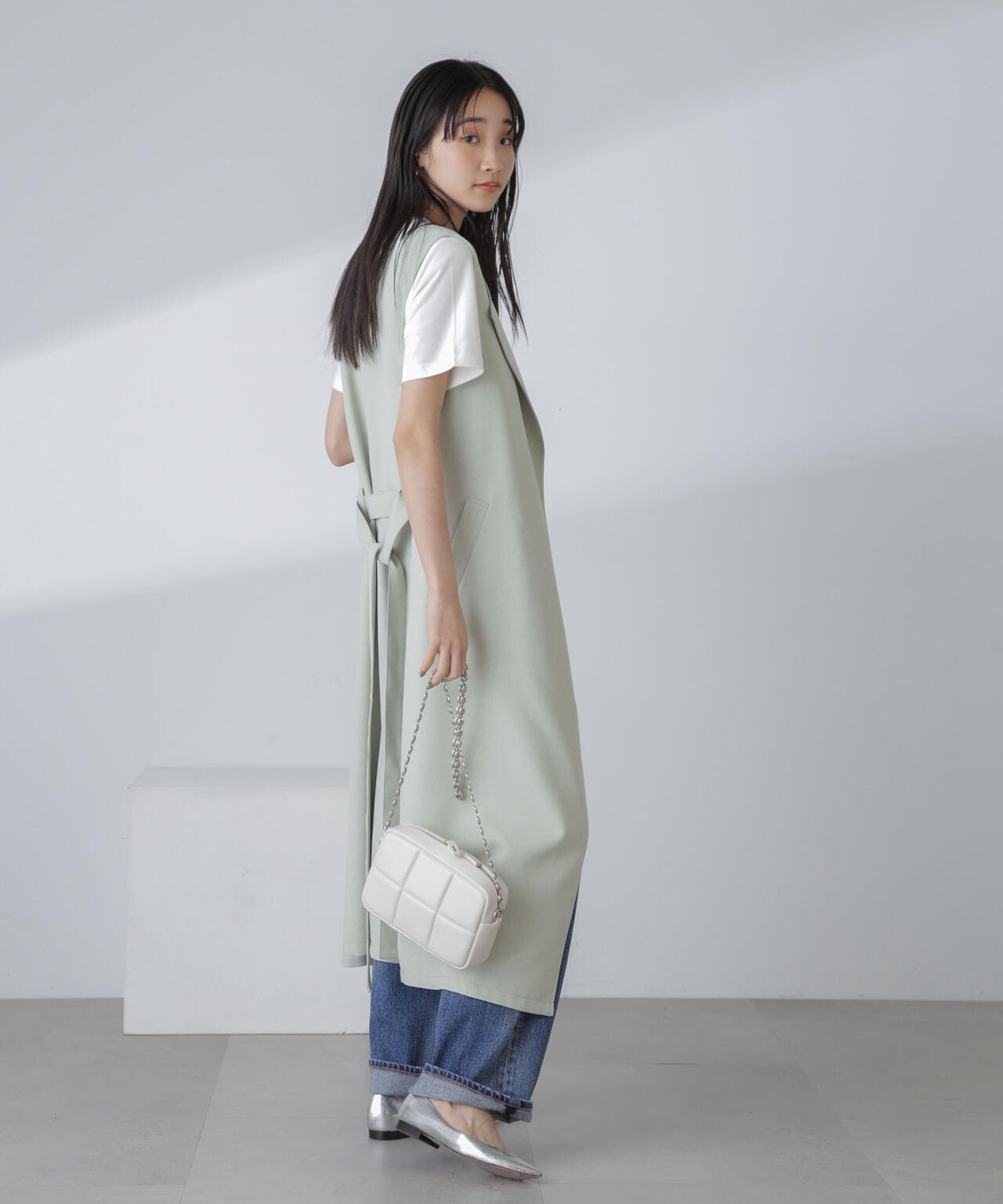 撥水&花粉ガード加工ロングジレ