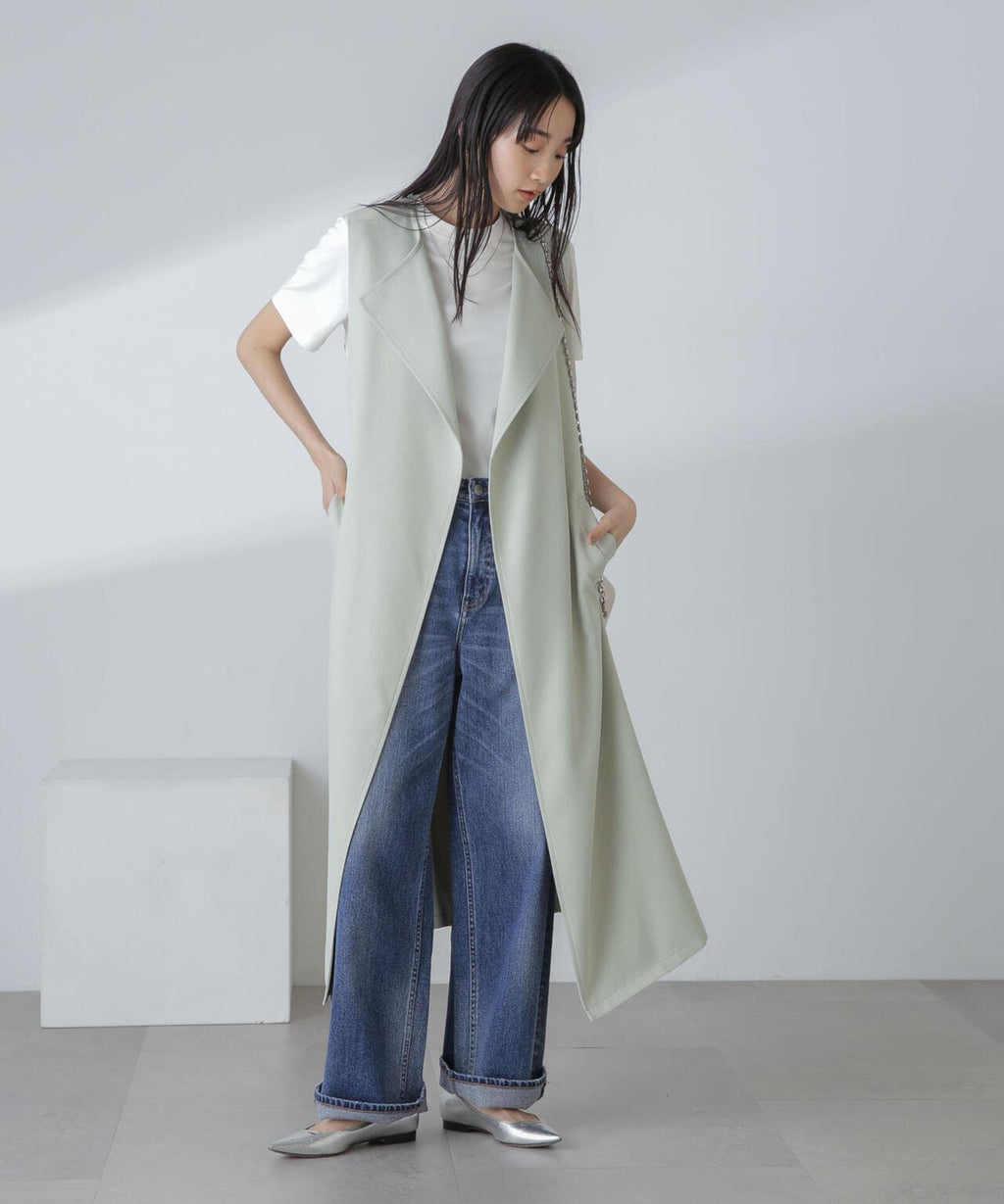 撥水&花粉ガード加工ロングジレ