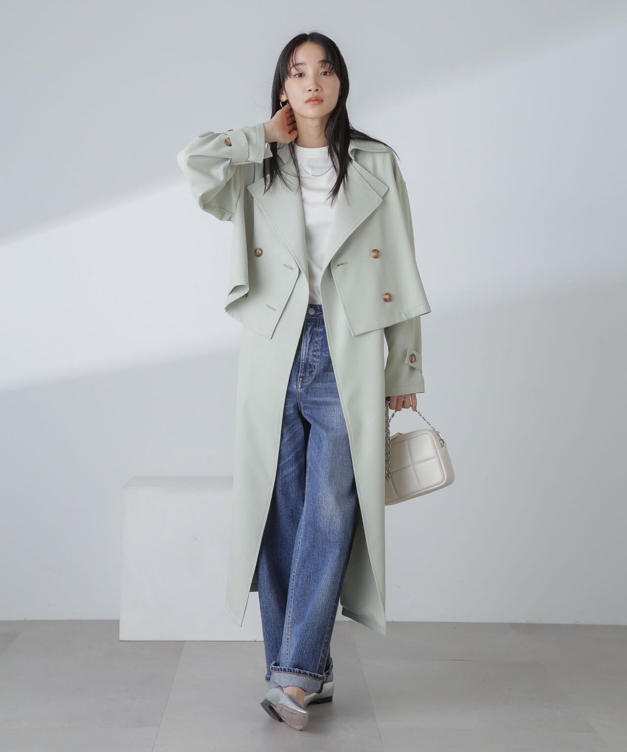 撥水&花粉ガード加工ロングジレ